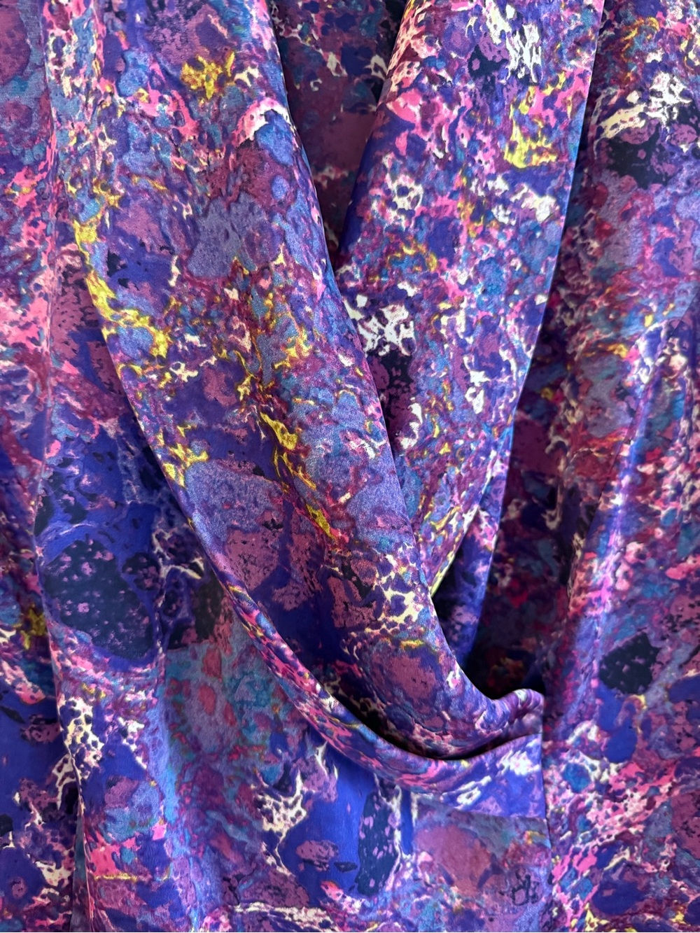 Coldwater  Creek Sleeveless Top Blouse Faux Wrap Purple Pink Abstract 16 XL - Picture 3 of 6
